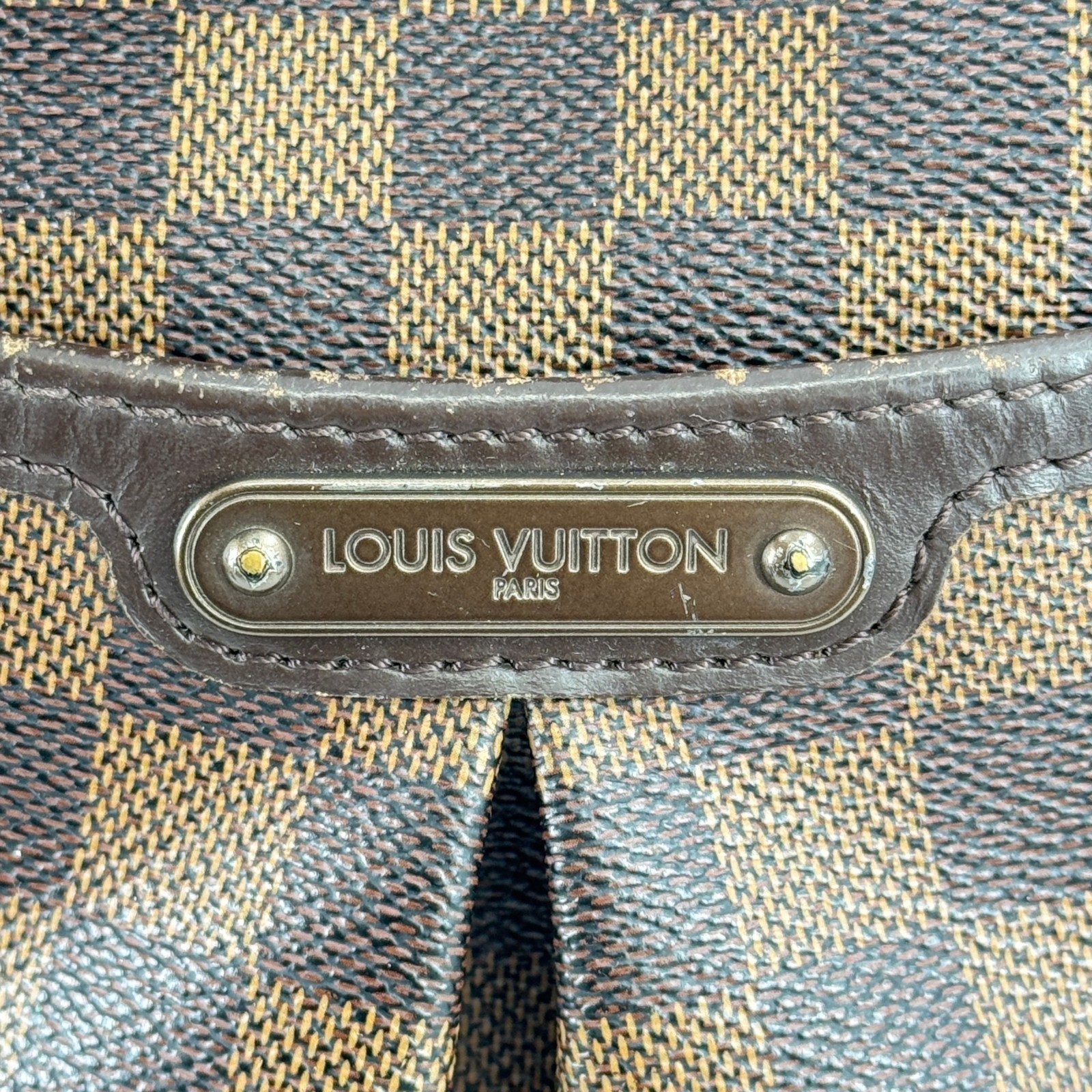 LOUIS VUITTON Bloomsbury PM Damier Ebene Canvas Brown Zip Shoulder Bag N42251