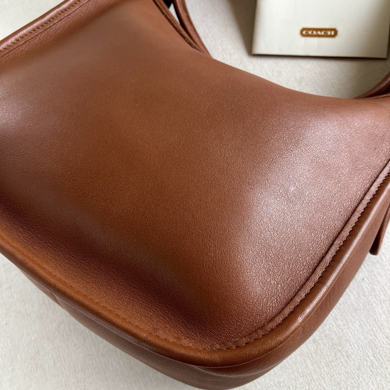 Vintage Coach Janice’s Legacy 9950 British Tan Brown Leather Shoulder Bag USA