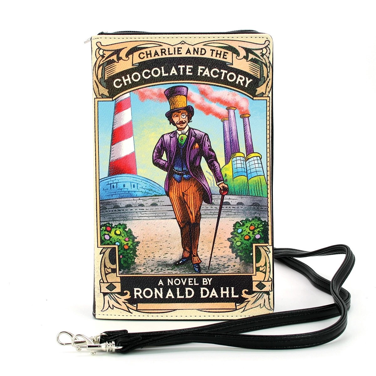 Charlie and The Chocolate Factory Book Handbag Crossbody Purse Willy Wonka Gift