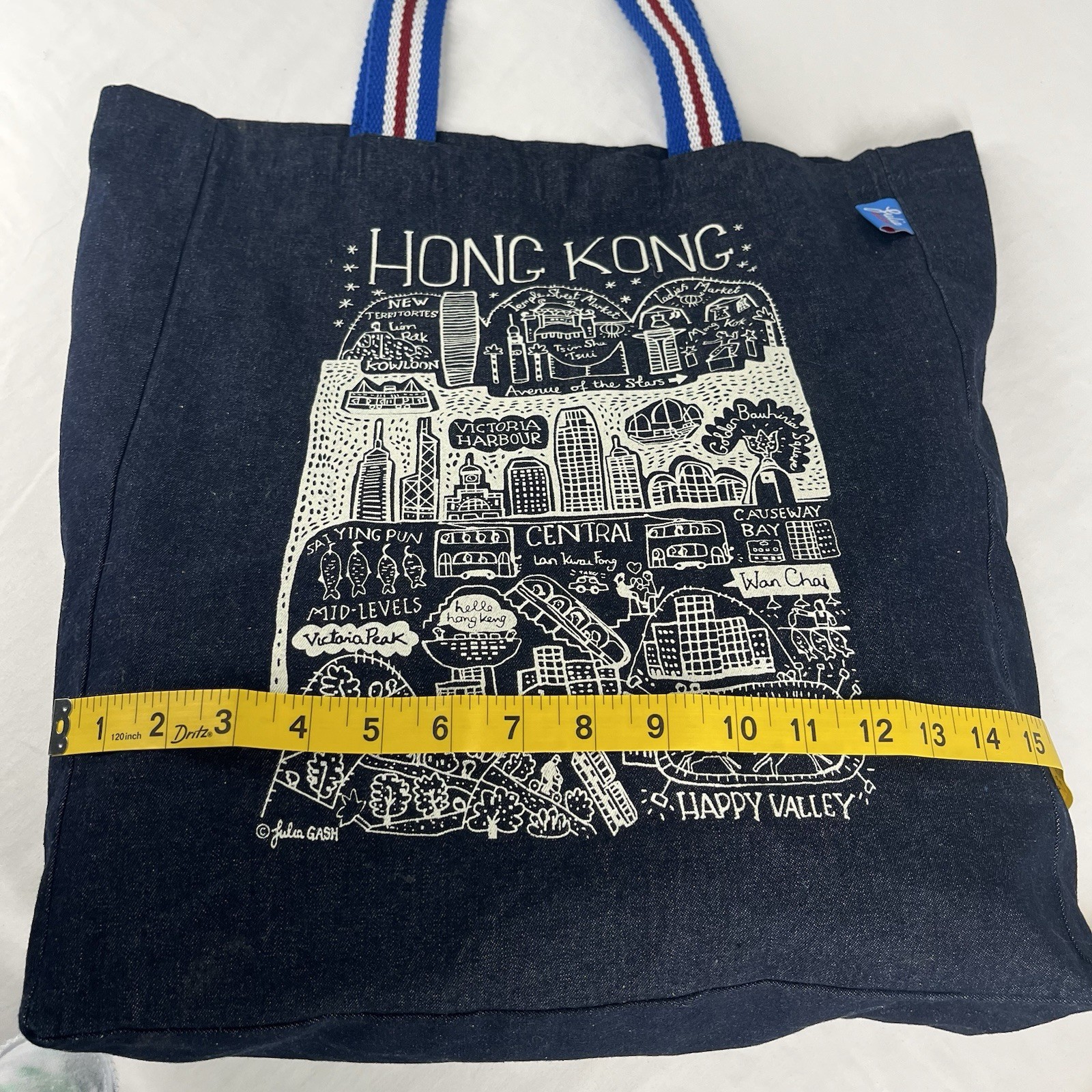 Julia Gash Hong Kong Book Tote Over-the-shoulder Bag Denim Soft Woven Handles