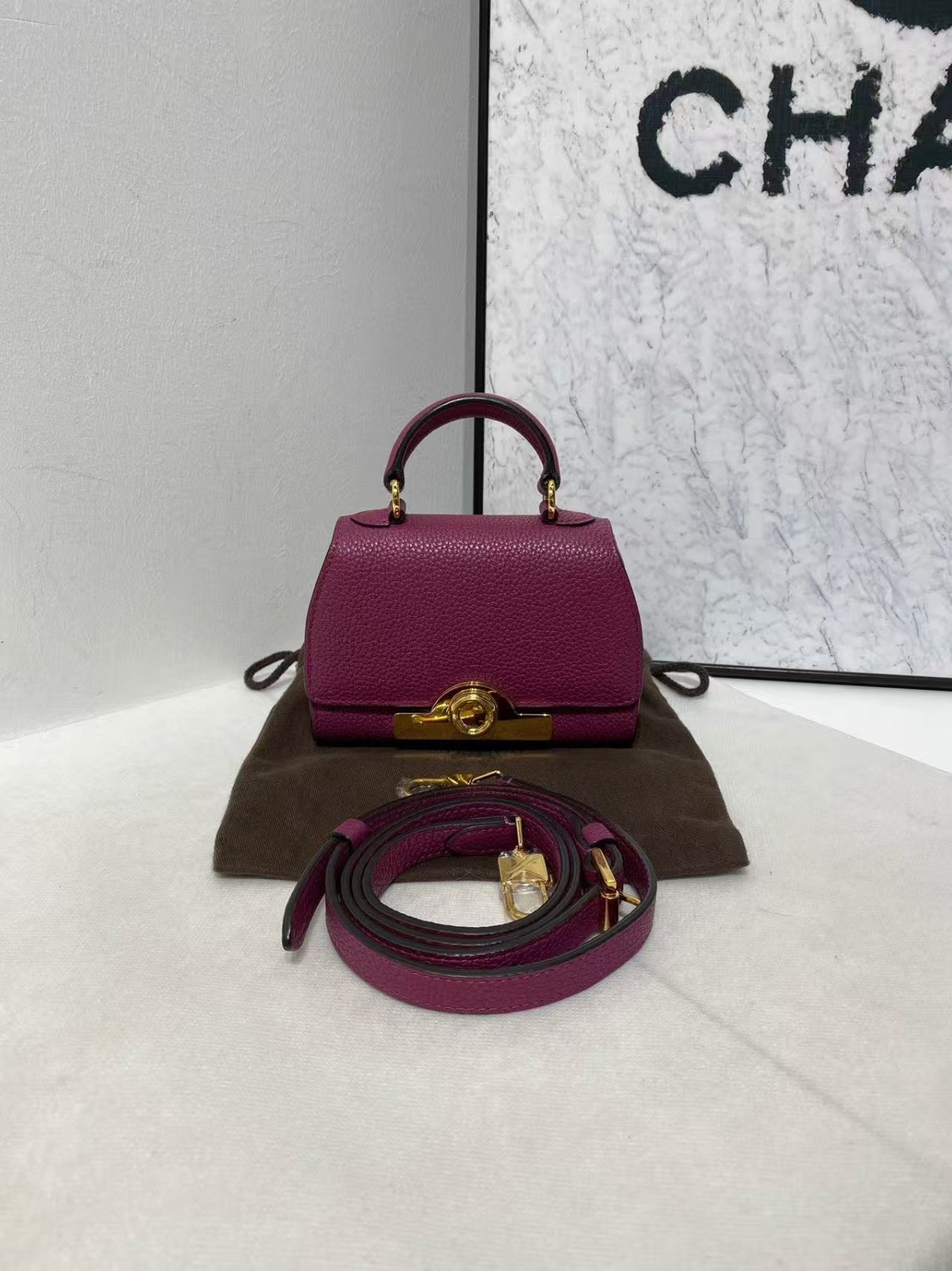 Moynat Rejane Nano Mini Leather Top Handle Crossbody Bag 98% New