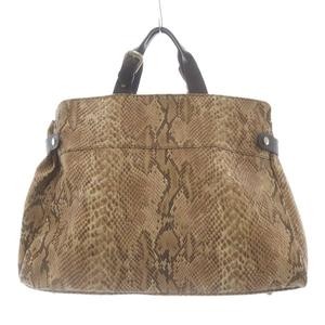 No-brand Leather Tote Bag Brown 15×6.3in Ladies Handbag B Condition