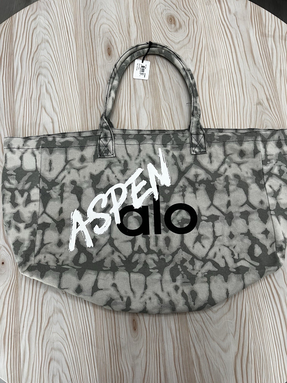 Alo Yoga Aspen Tie-Dye Canvas Shopper Tote Bag – Gray NWT