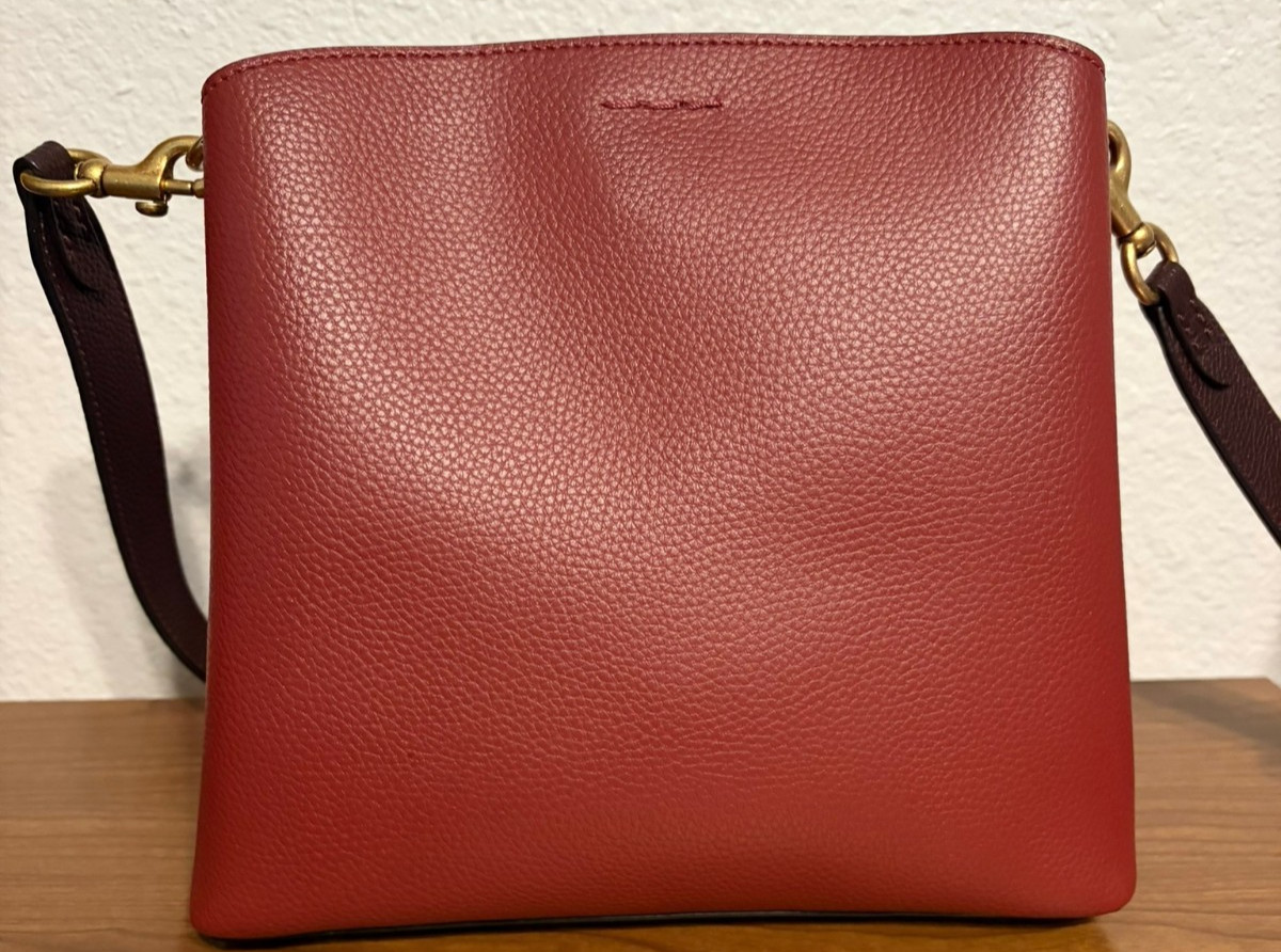 Coach Willow Bucket C3766 Small Colorblock Cherry Red Bag 3 Compartments Elegant