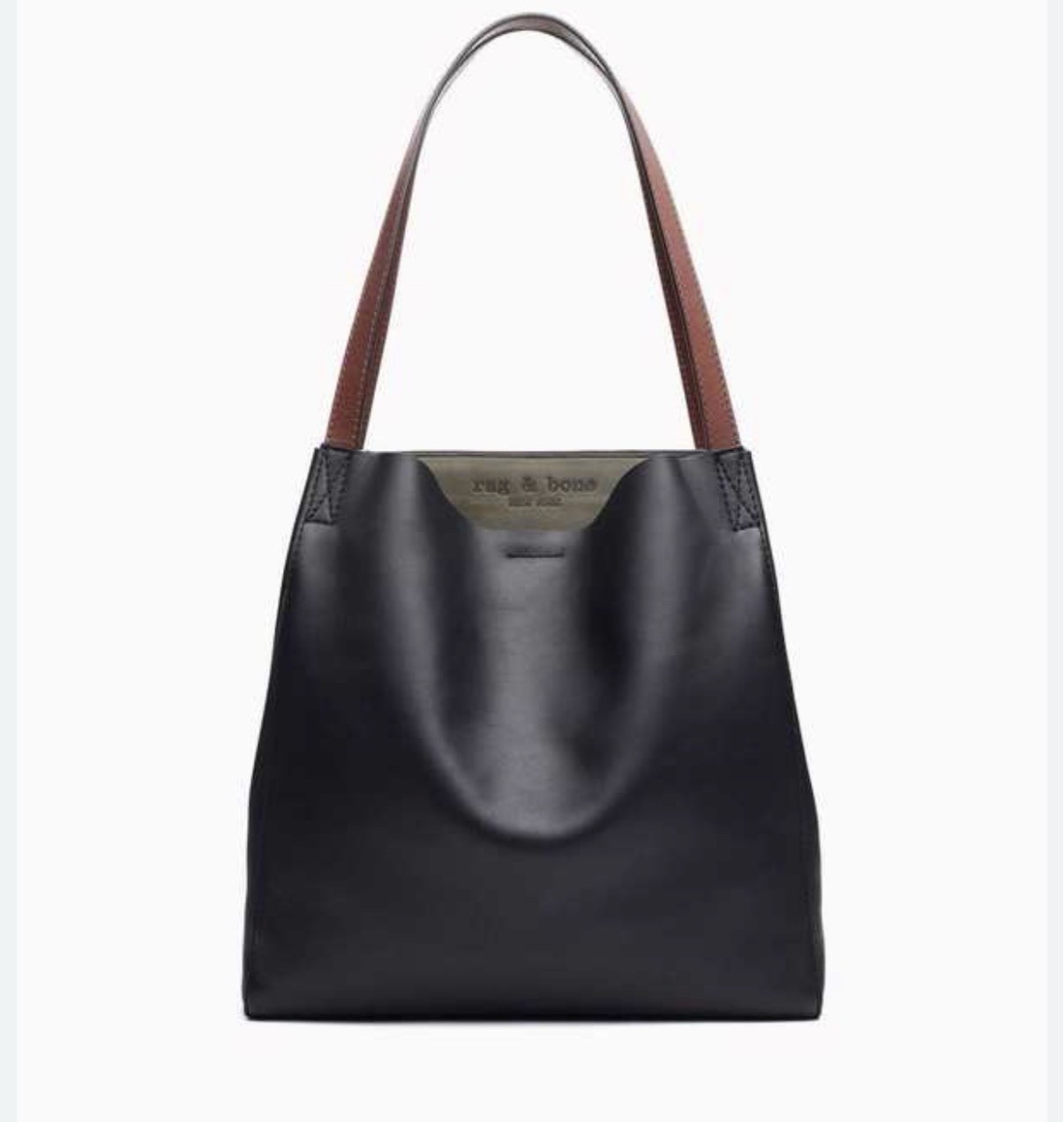 Rag & Bone Black Olive Night Passenger Tote Bag Large