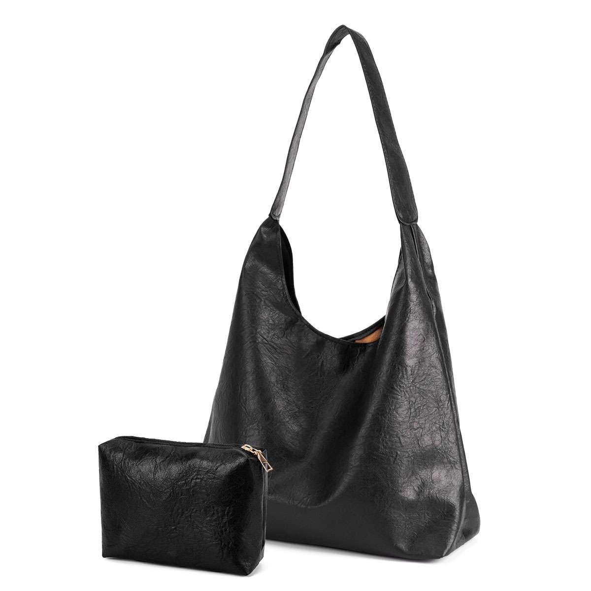 Hobo Slouchy Bag for Women Soft PU Leather Large Tote Handbag with Coin Purse US