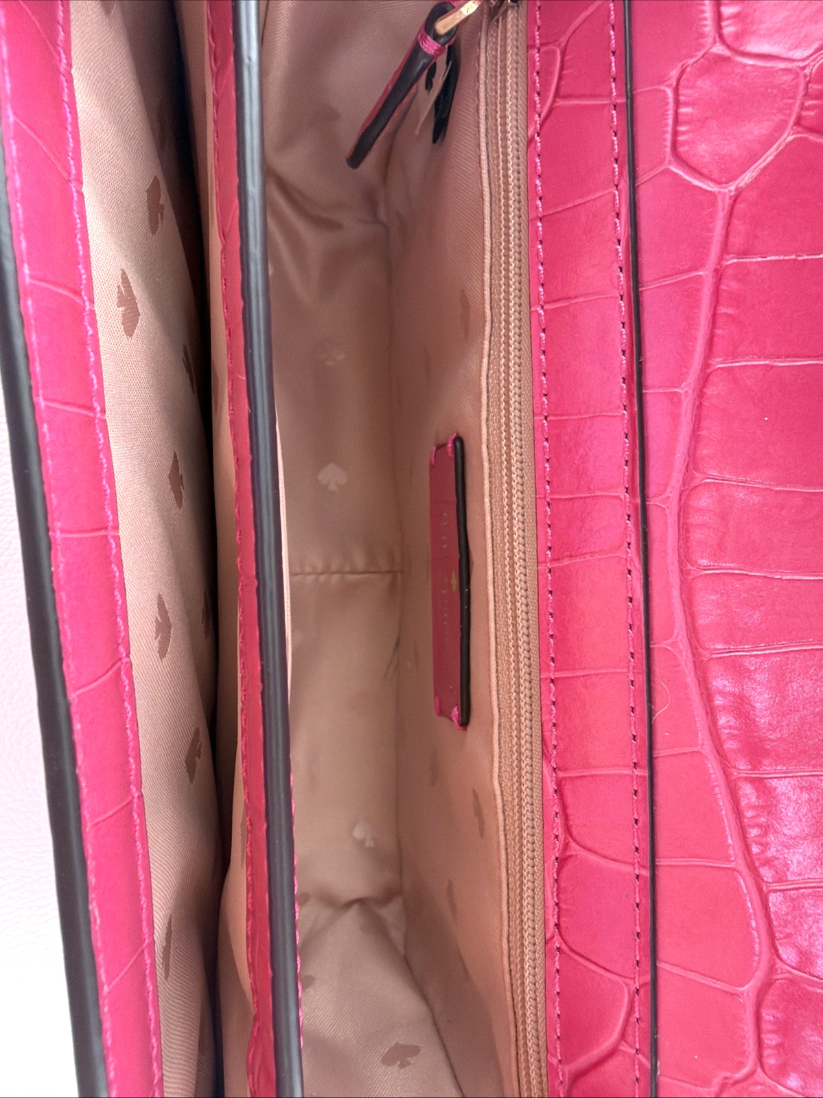 KATE SPADE AUDREY FLAP CROSSBODY Festive Pink Croc Embossed Leather K9375 V095