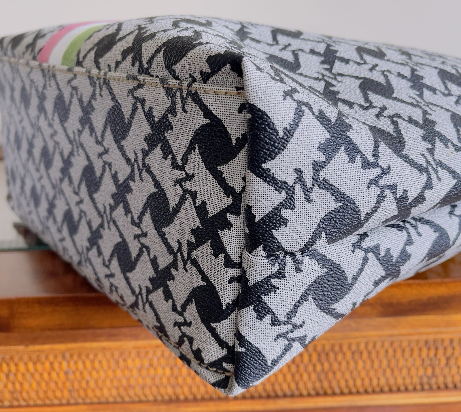 Vintage Juicy Couture Scottie Dog Print Tote Bag Coated Canvas Match Wristlet