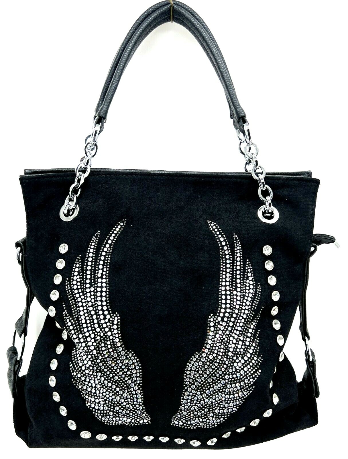 Wings Design Rhinestone Purse Shoulder Handbag