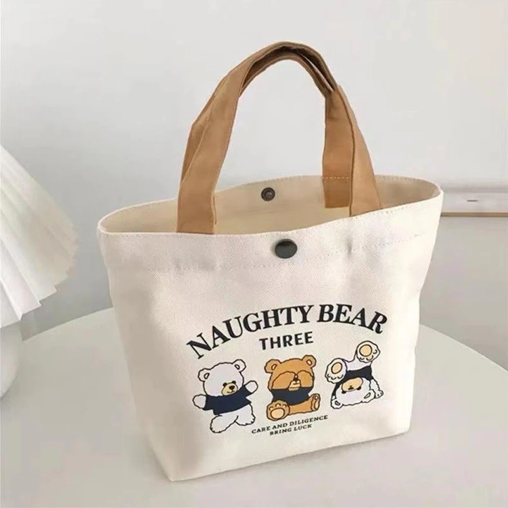 Canvas Bag Small Versatile Handbag Female Student Lunch Box Bag Simple Tote Bag