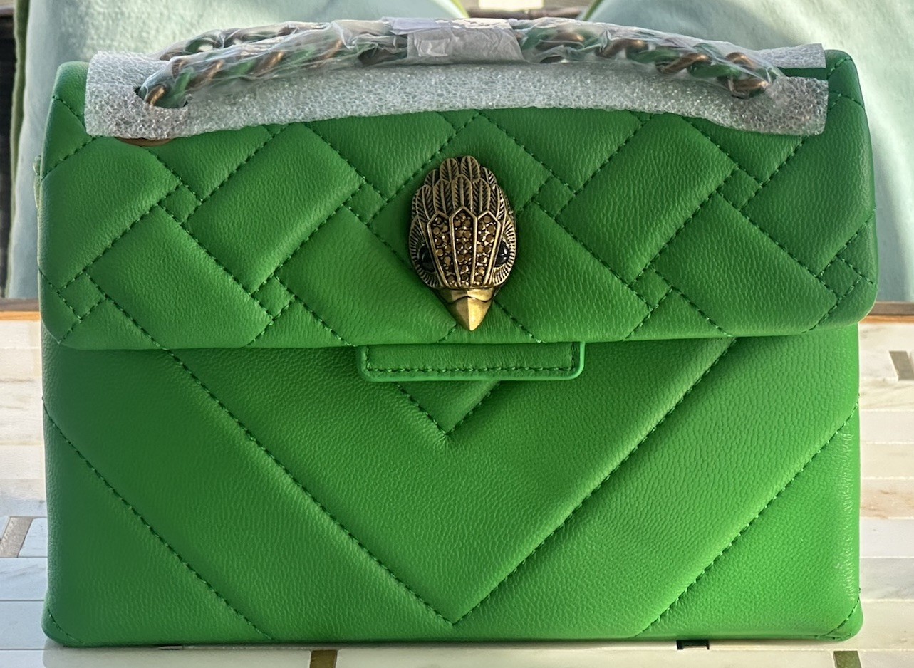 NWT Kurt Geiger Small Kensington Quilted Crossbody Bag Green