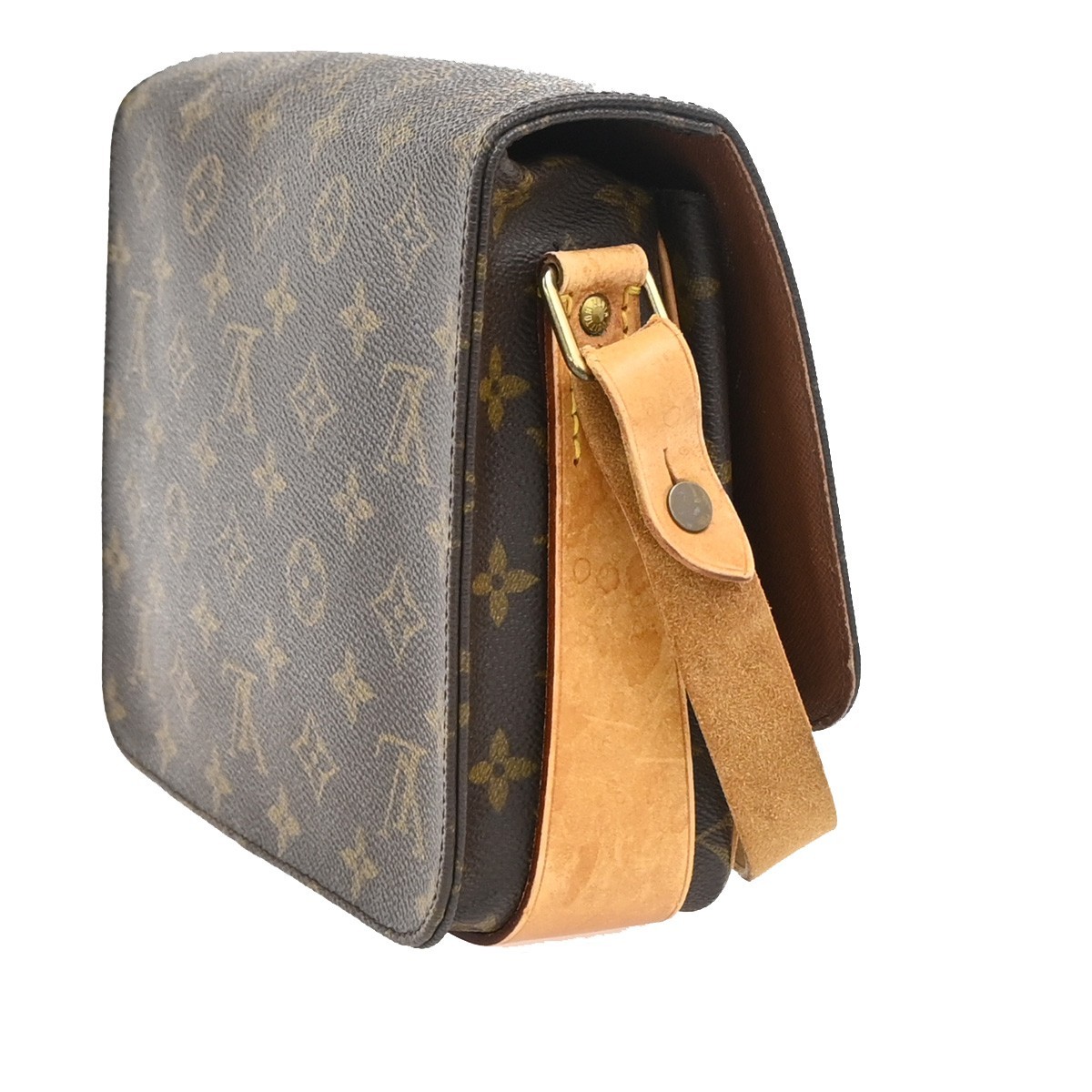 LOUIS VUITTON Cartouchiere MM Shoulder Bag Monogram Leather Brown M51253 89PA181