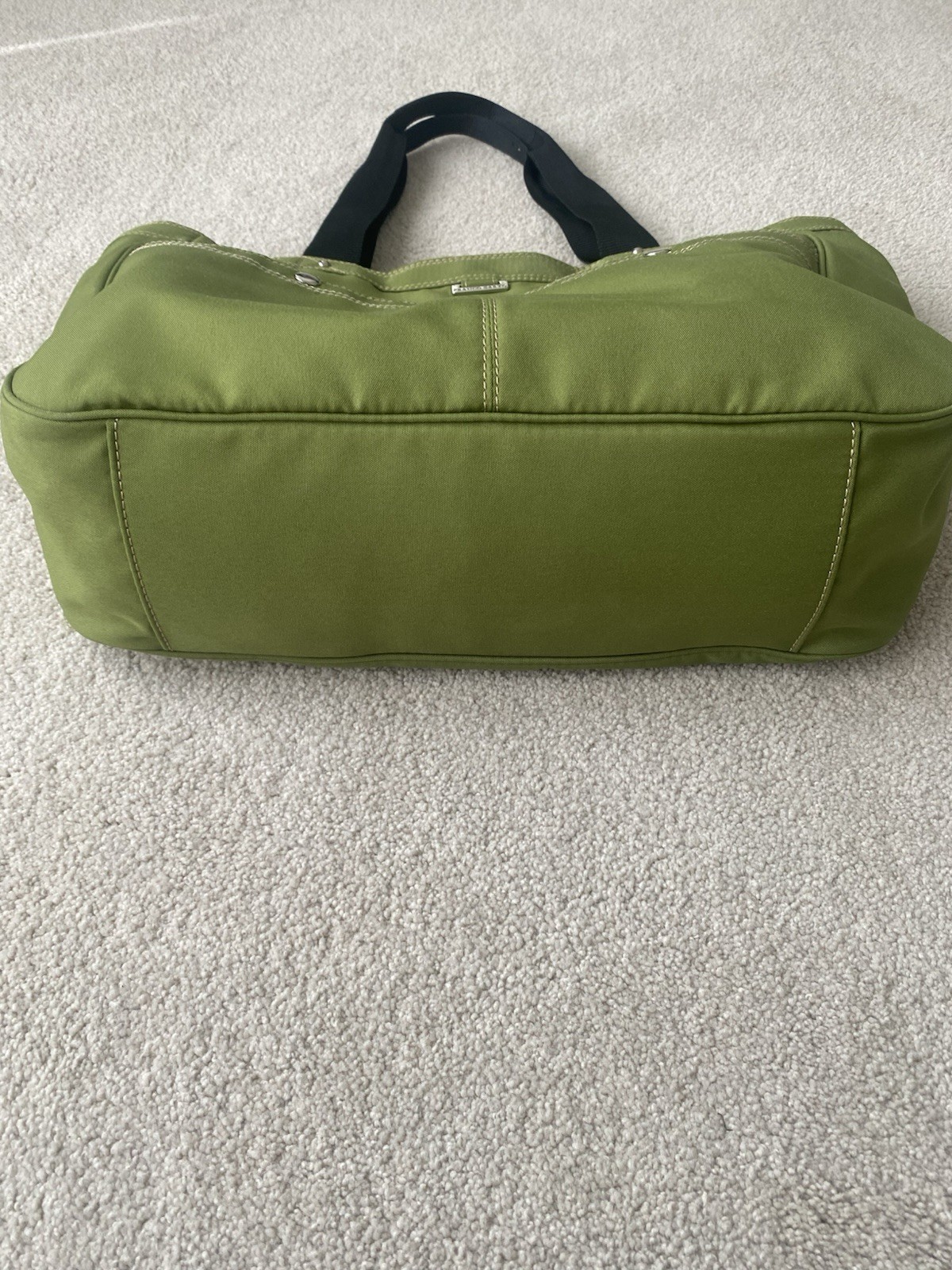 Franco Sarto Olive Green Nylon Tote Bag Large Travel Shoulder Purse