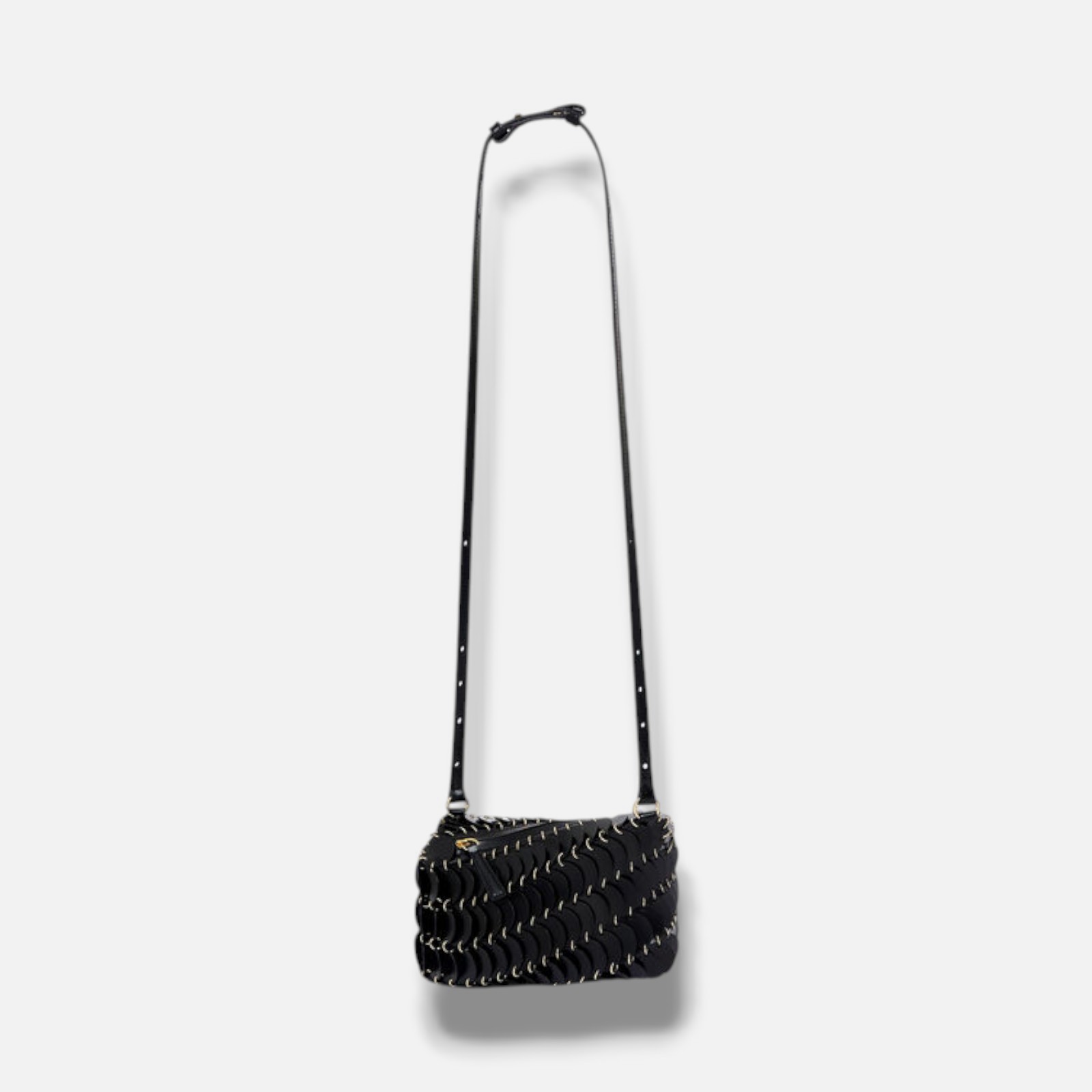 Rabanne Women’s Black Leather Articulated Disc Paco Crossbody Bag