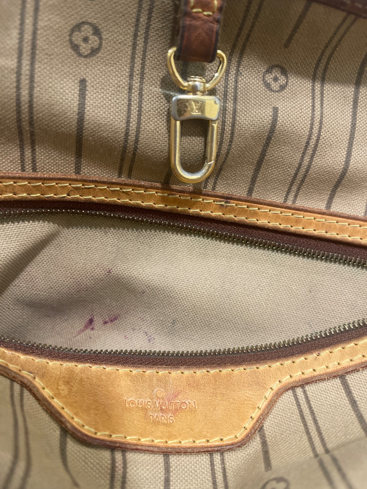 Louis Vuitton Delightful White Interior Shoulder Bag MM Brown Canvas