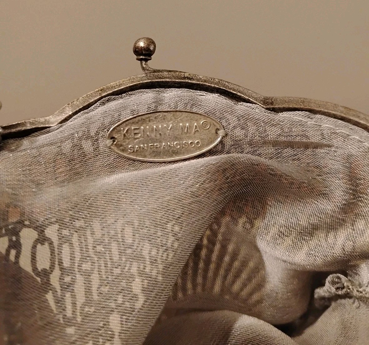 Kenny Ma Blue Swarovski Evening Bag Silver Metal, Silk Lined Wedding