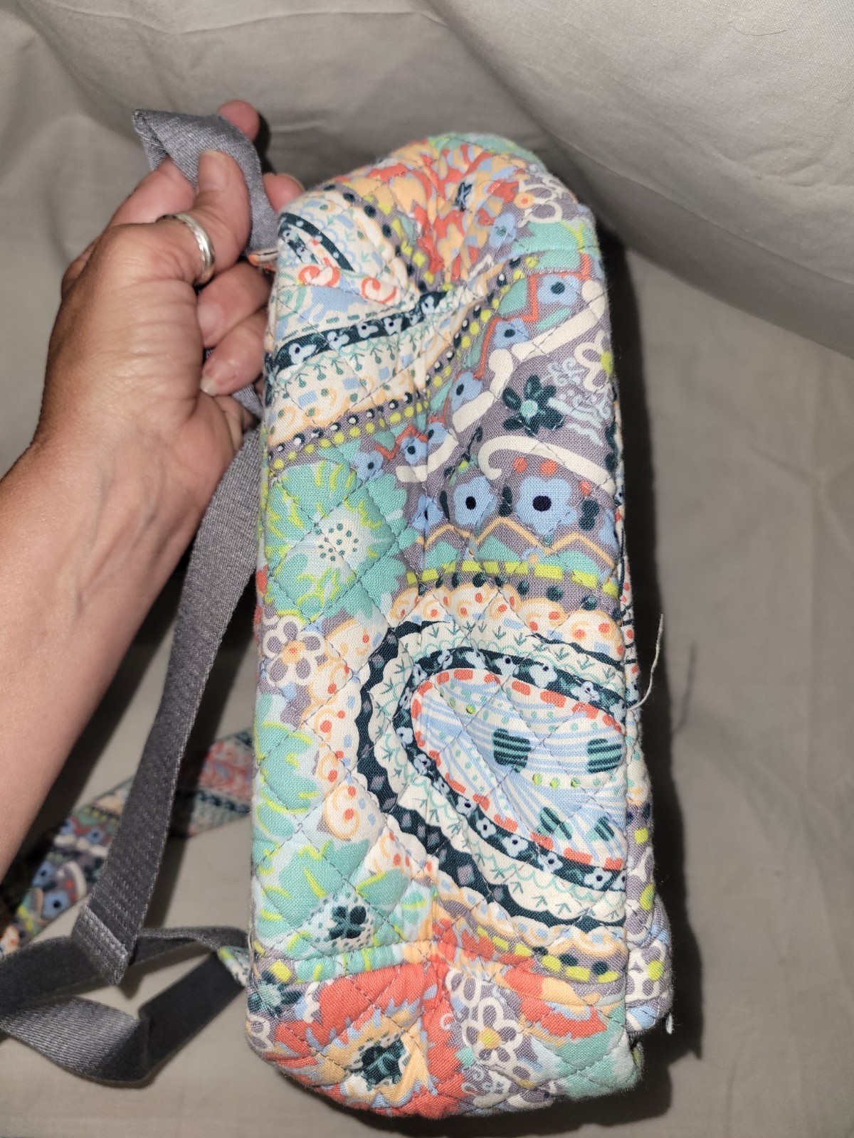 Vera Bradley Small Cotton Backpack Excellent Condition Citrus Paisley Retired