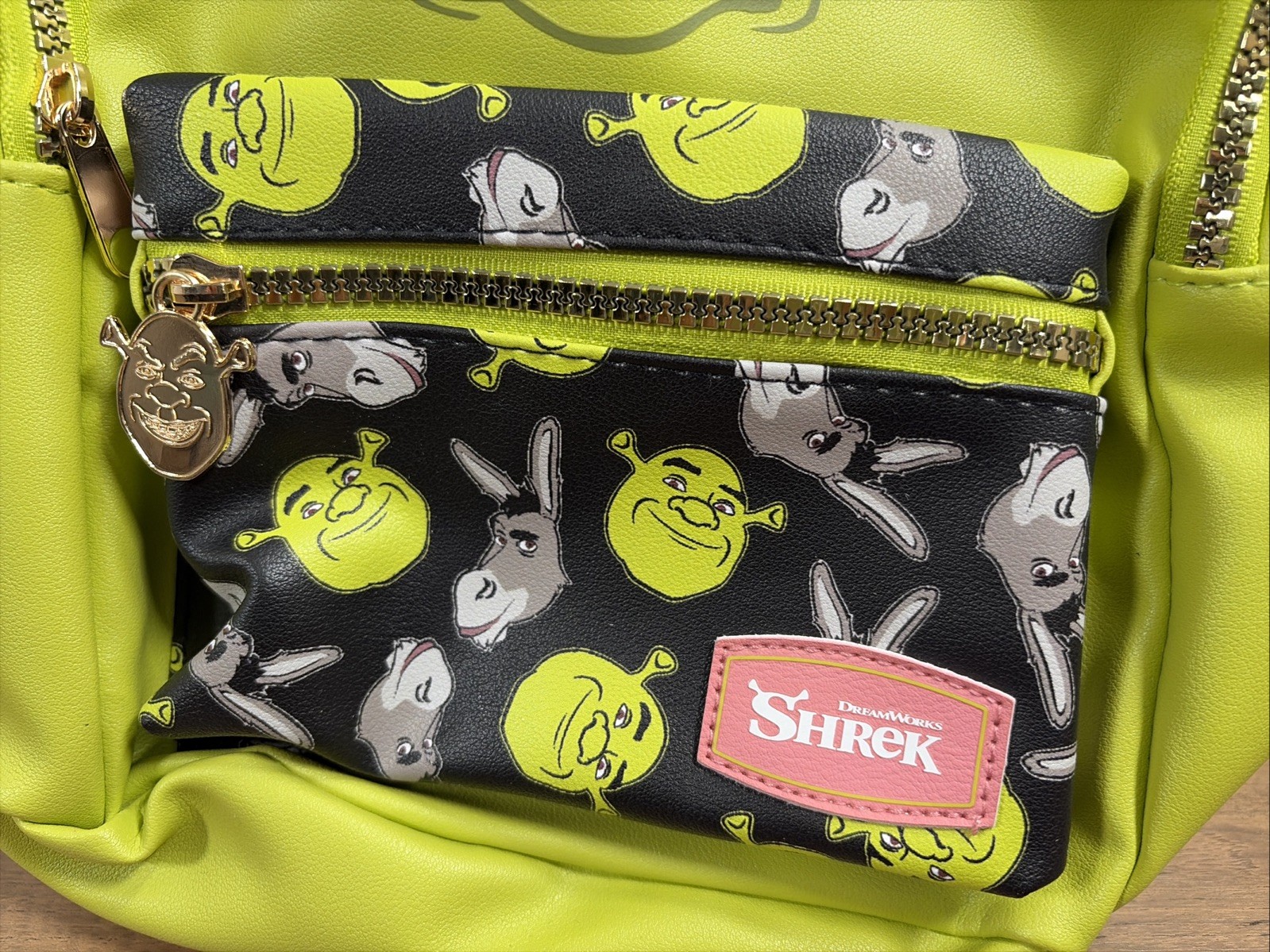 DreamWorks Shrek Official Licensed Mini 11” Tall Green Backpack Bag 3D Ears NWOT