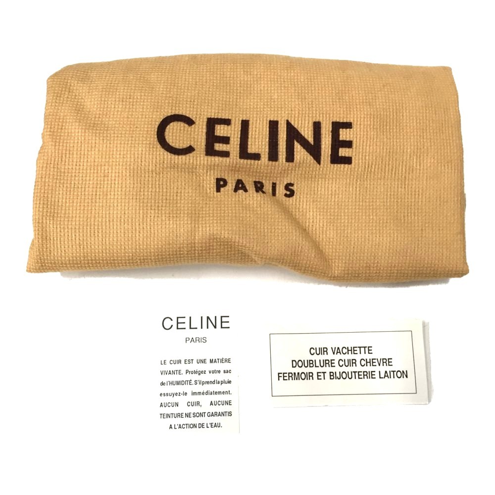 CELINE Circle Logo Leather Shoulder Bag, Old Vintage M13 black
