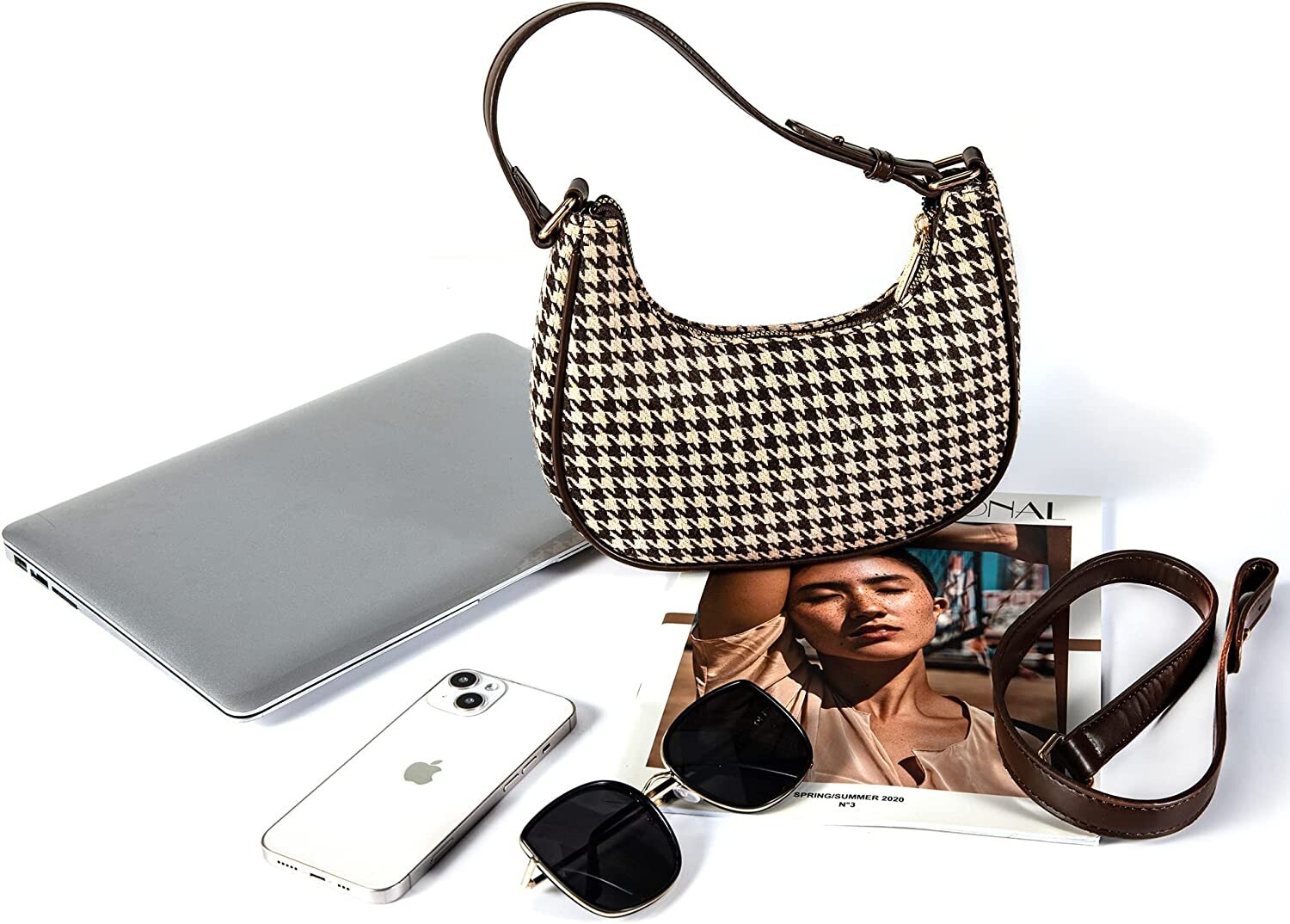 Handbag Crossbody Trendy Shoulder Bag Small Coffee Color Women Detachable Strap