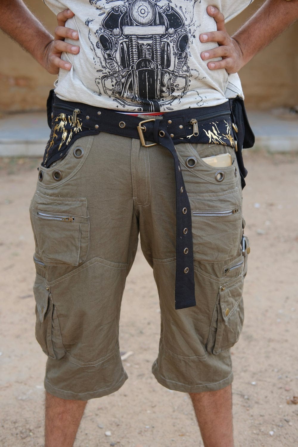 Utility Waist Belt Festival Hip Bag, Psytrance Pocket Burning Tribal Fanny Man
