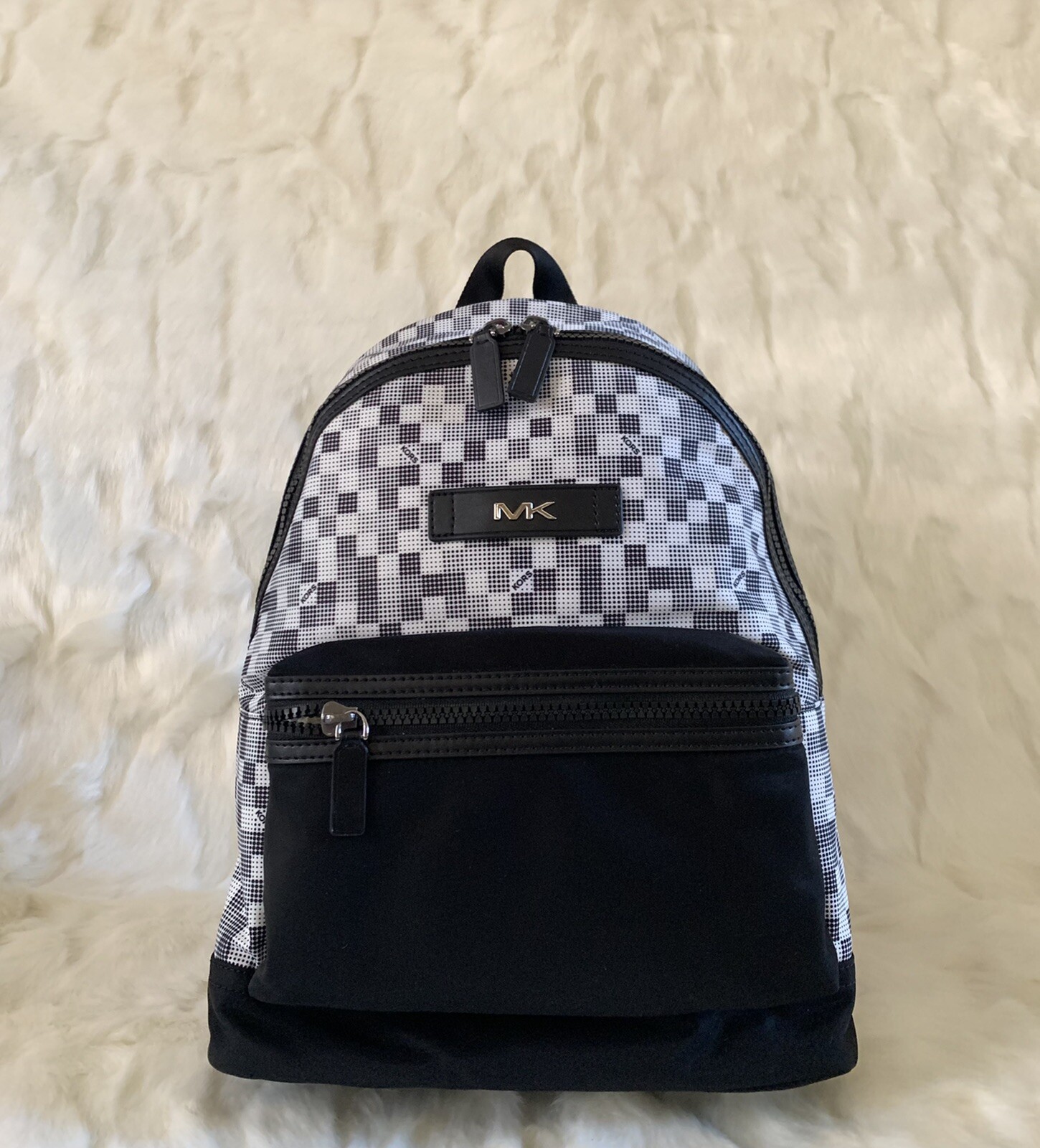 NWT Michael Kors Kent Nylon Backpack – Black/White