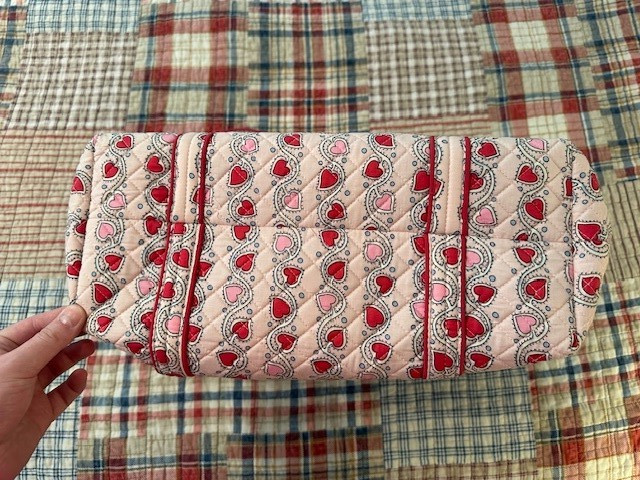 Vera Bradley Medium Red and Pink Heart-Theme Iconic Vera Tote Bag NWT