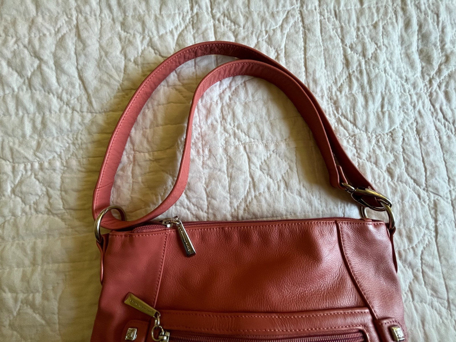 Stone Mountain Terra Cotta Soft Supple Leather XBody Purse Pockets! XLNT