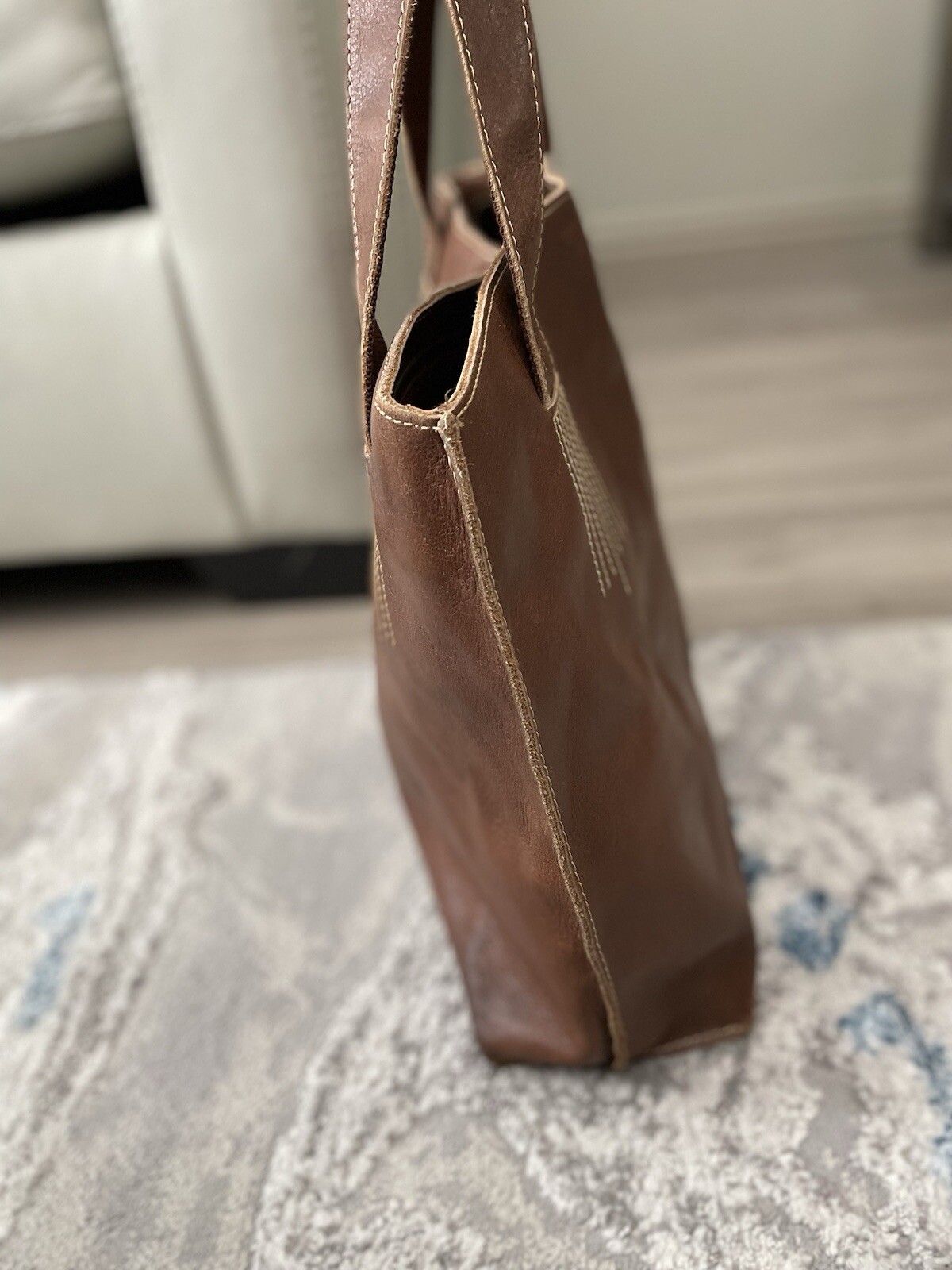 APC Leather Tote Bag Shoulder Bag Brown A.P.C Paris