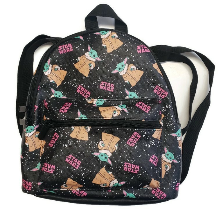 Bioworld Star Wars Grogu Baby Yoda Mini Backpack 11×9 Black Multicolor Bookbag
