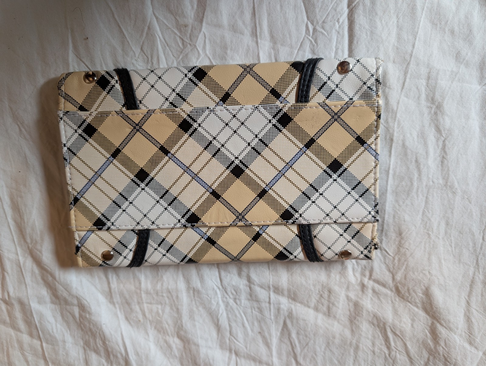 Mini Miche Purse Shells- Black Faux and Yellow Plaid Designs- USED