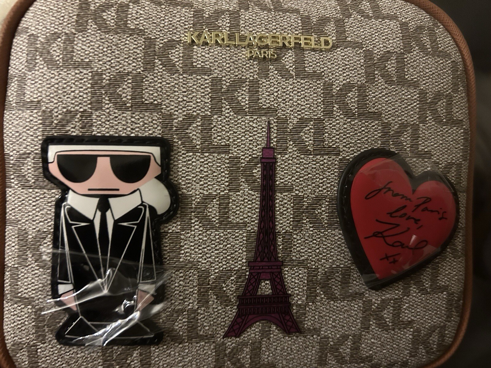 Karl Lagerfeld Paris Signature Patches Crossbody Camera Bag