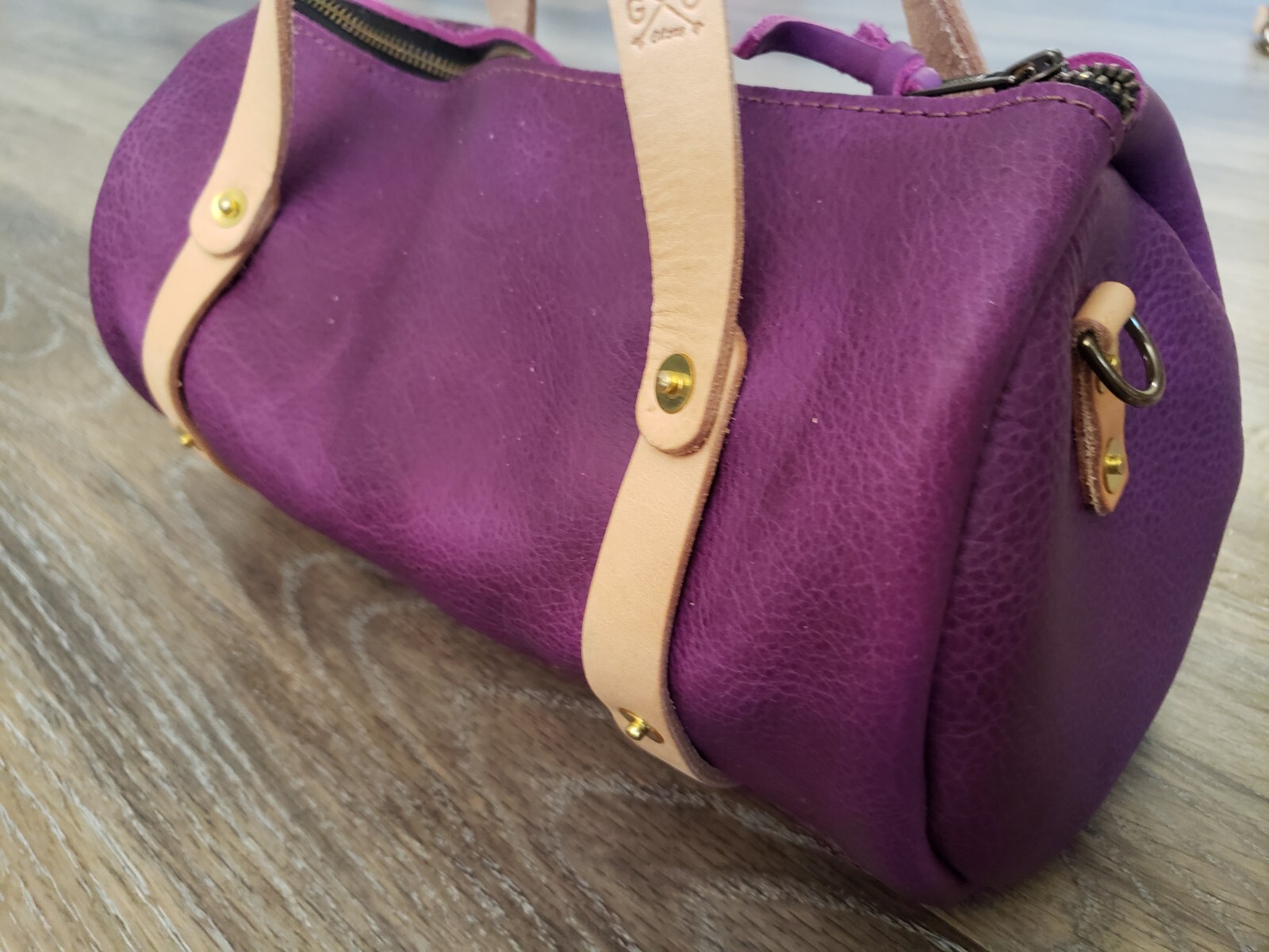 New Go Forth Goods Grape Bison Medium Jane barrel bag duffle NO STRAP