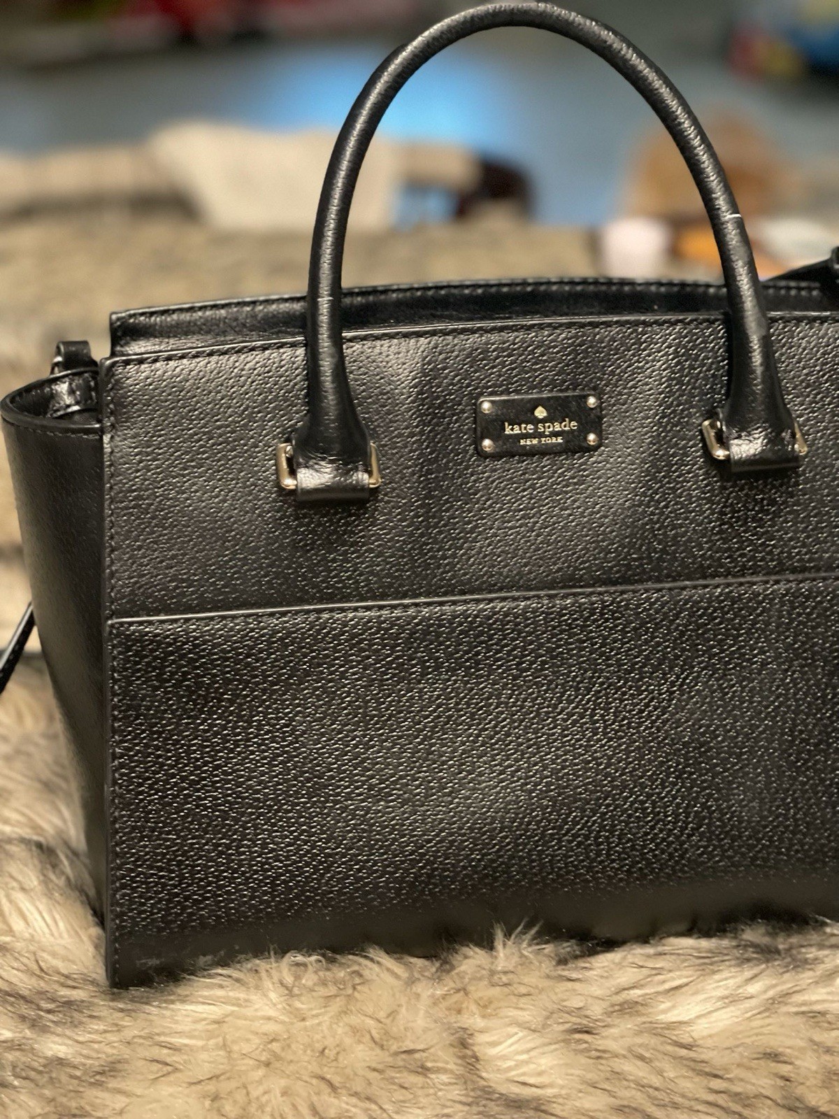 Kate Spade NY Grove Street Caley Leather Satchel Crossbody Purse Black