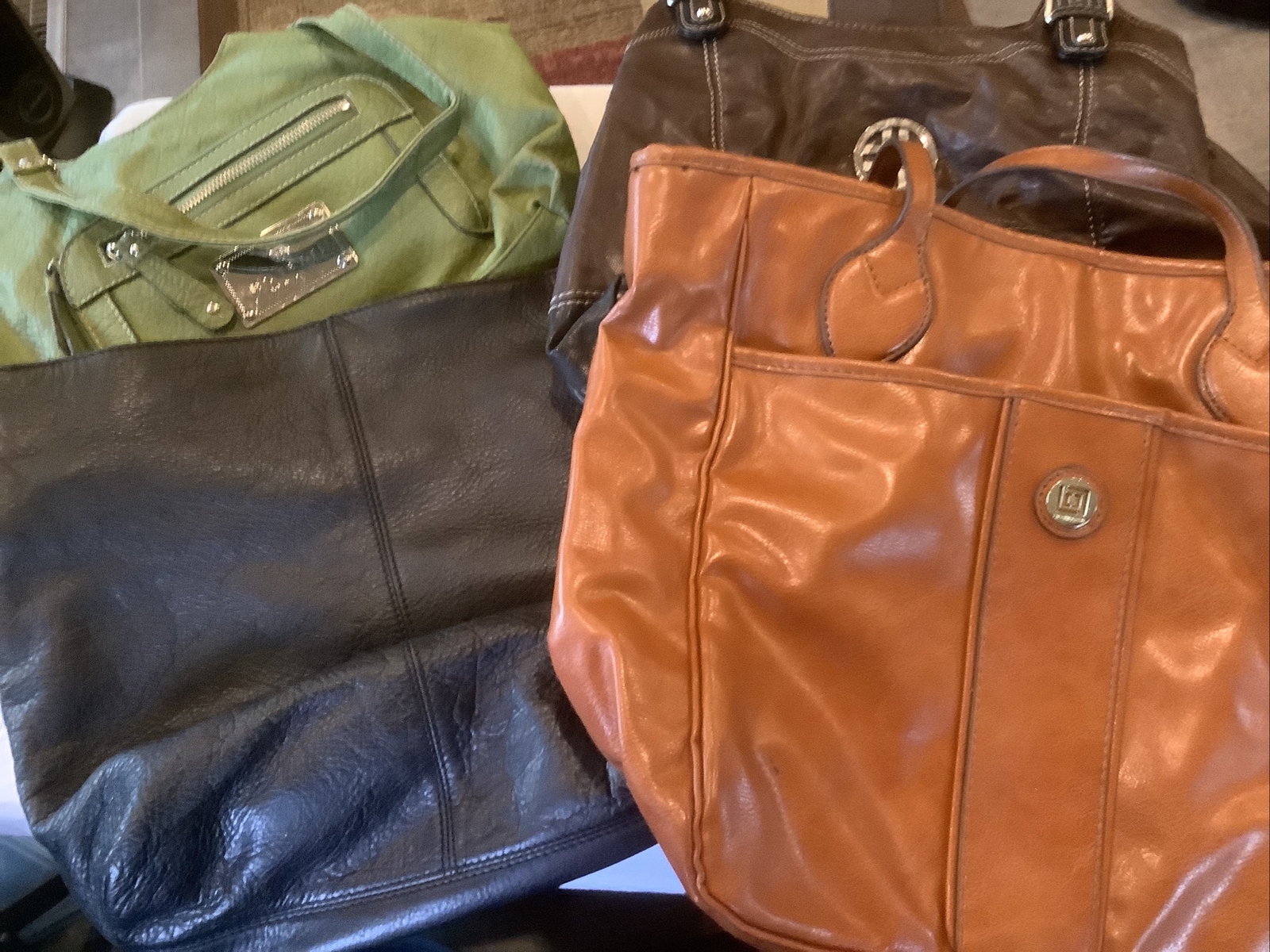 Lot Of 4 Purses~ Liz Claiborne -Mundi- Rossetti- Preston & York Leather Purses