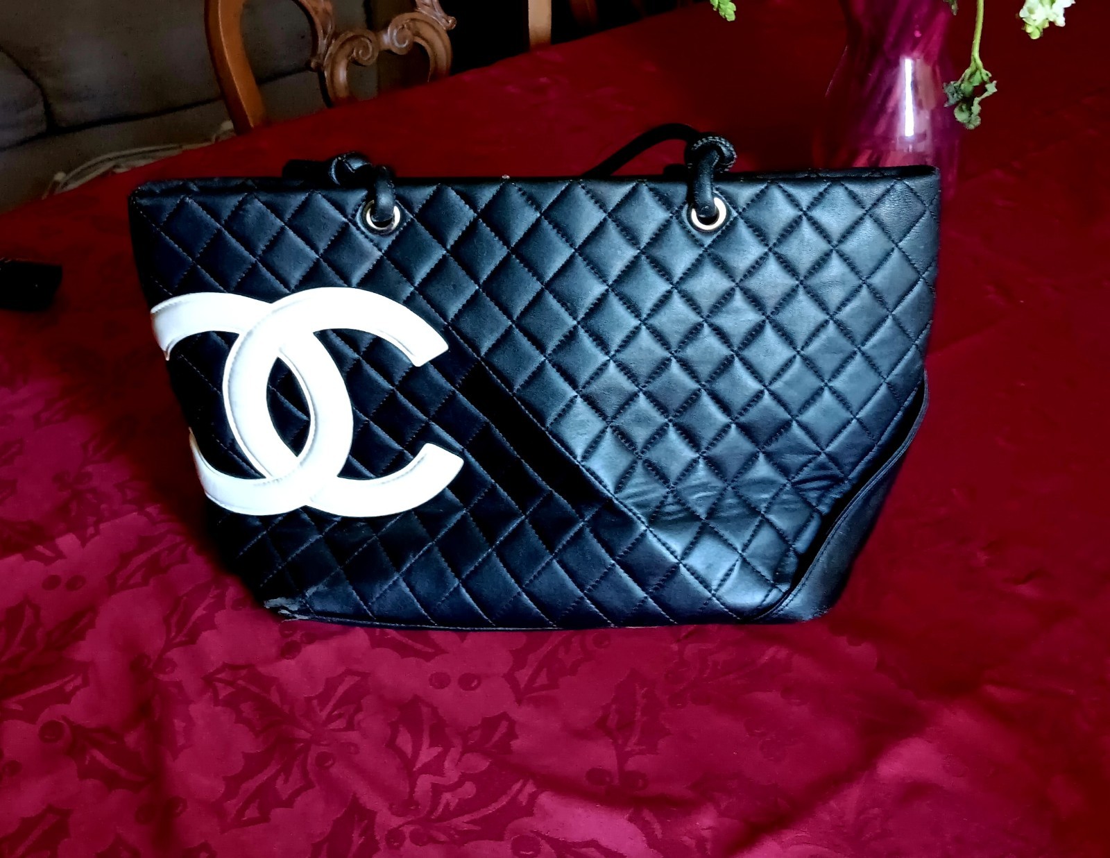 CHANEL Cambon Line Coco Mark Large Tote Shoulder Bag Soft Calfskin… GZl15vi9