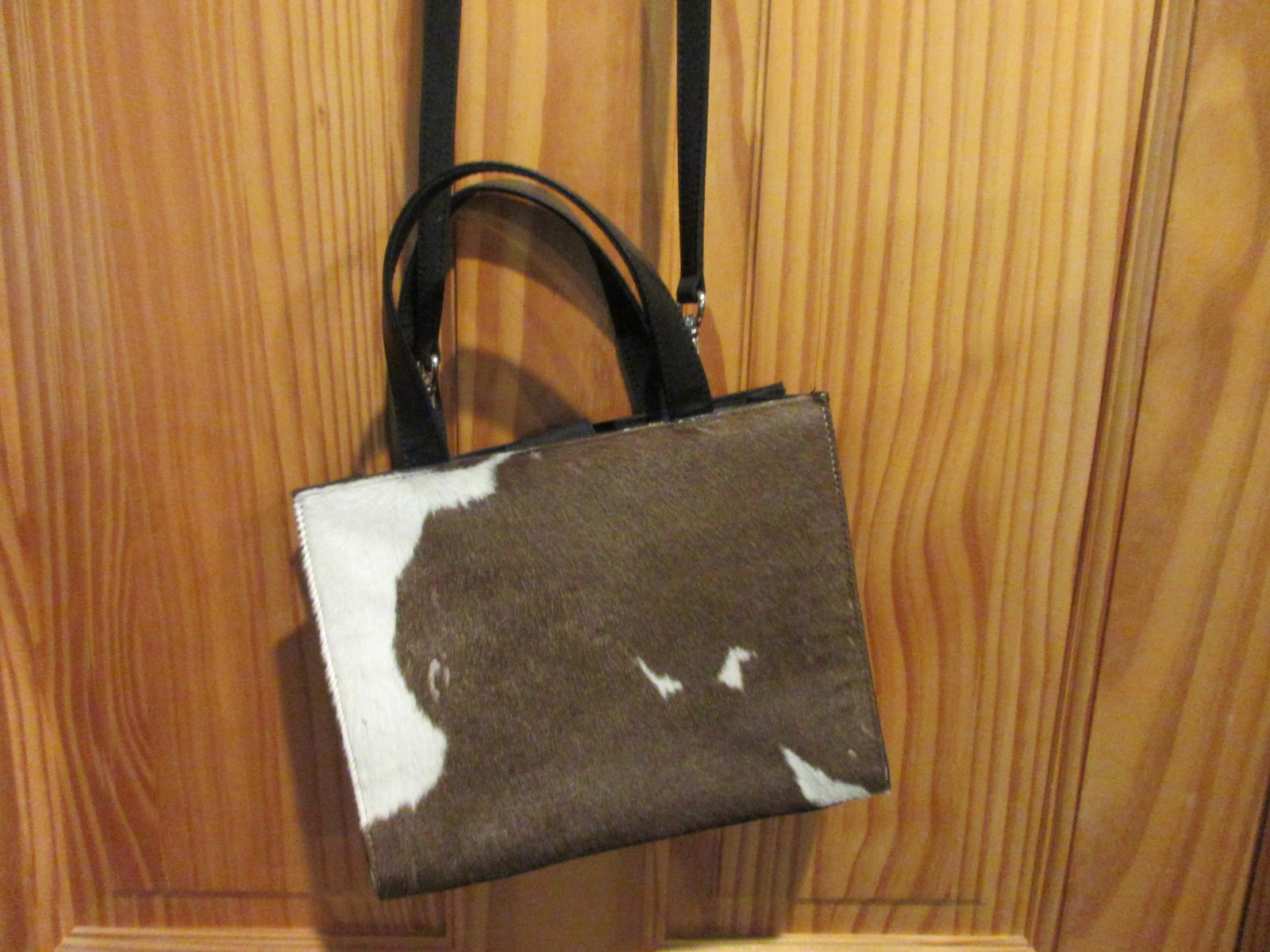 Nine West Purse Hair on CowHide Leather Handbag Western cowboy