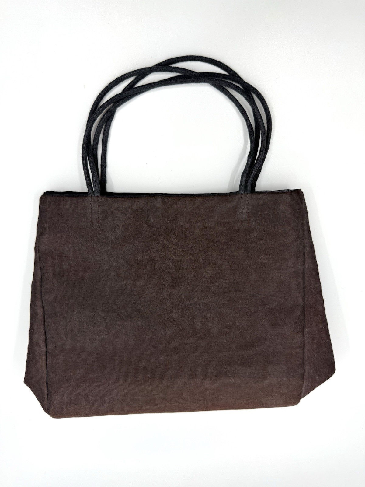 DKNY Organza Mini Tote Brown Evening Bag Minimalist