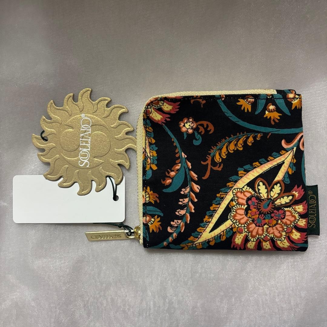 SOULEIADO Cotton Flat Pouch Black 10cm x 10cm Japan Made