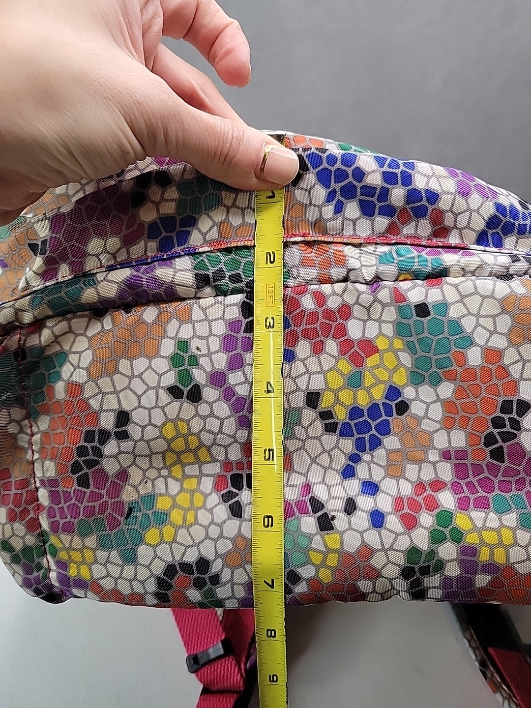 Kipling Seoul Large Laptop Backpack In Colorful Mosaic Print Muli Pockets Padded