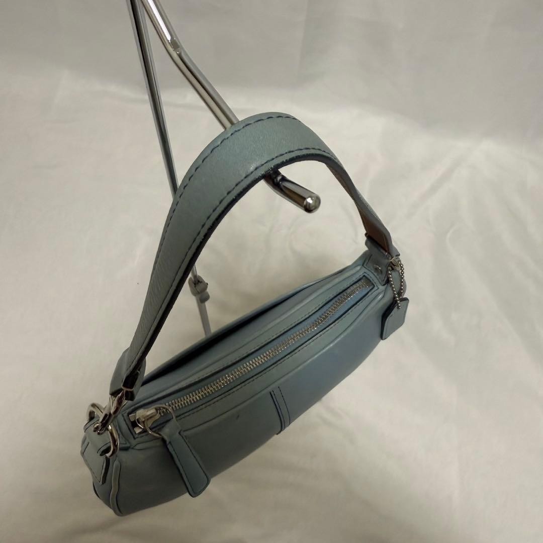 Coach Y2K Hamptons Mini Hobo Blue Handbag Japan Vintage 0711158