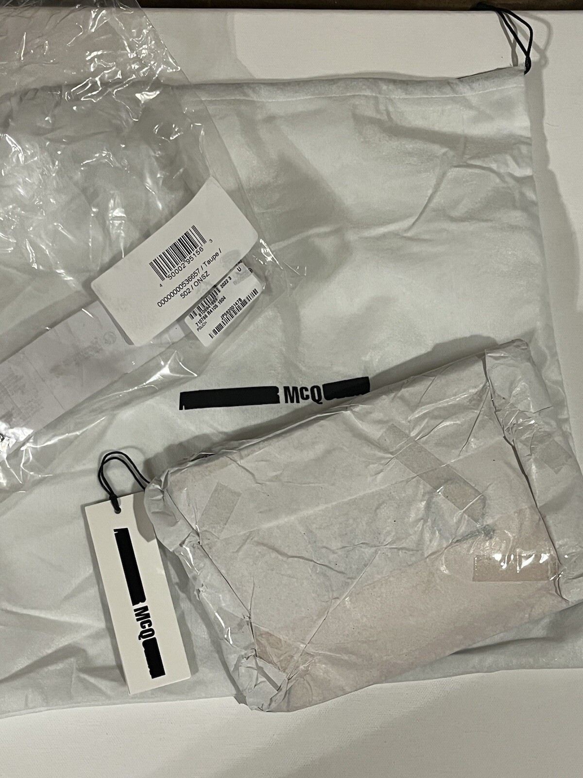 MCQ by Alexander McQueen-Logo Stitched Leather Wristlet Light Pink New