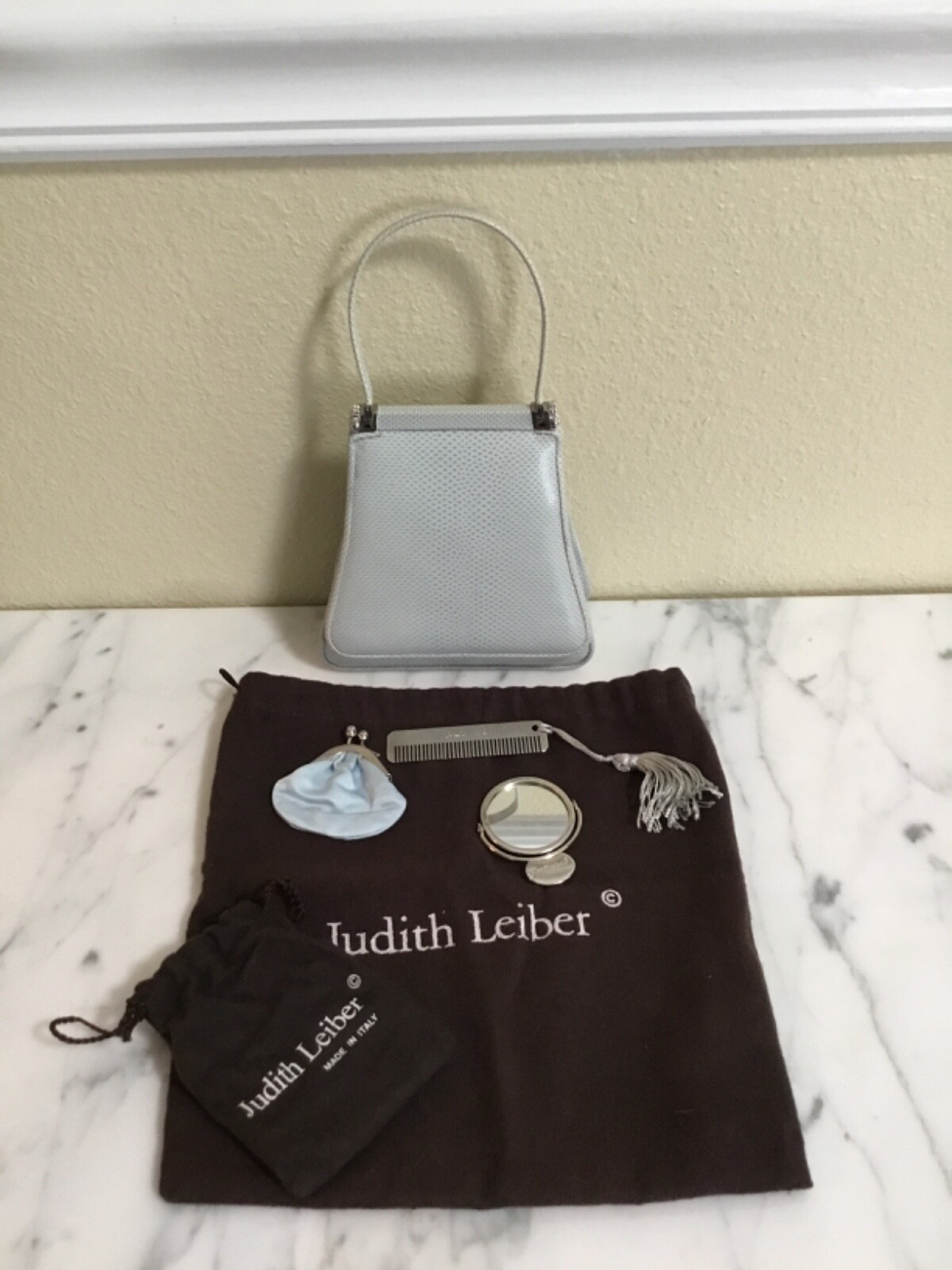 Vintage Judith Leiber Lizard Purse with Accessories