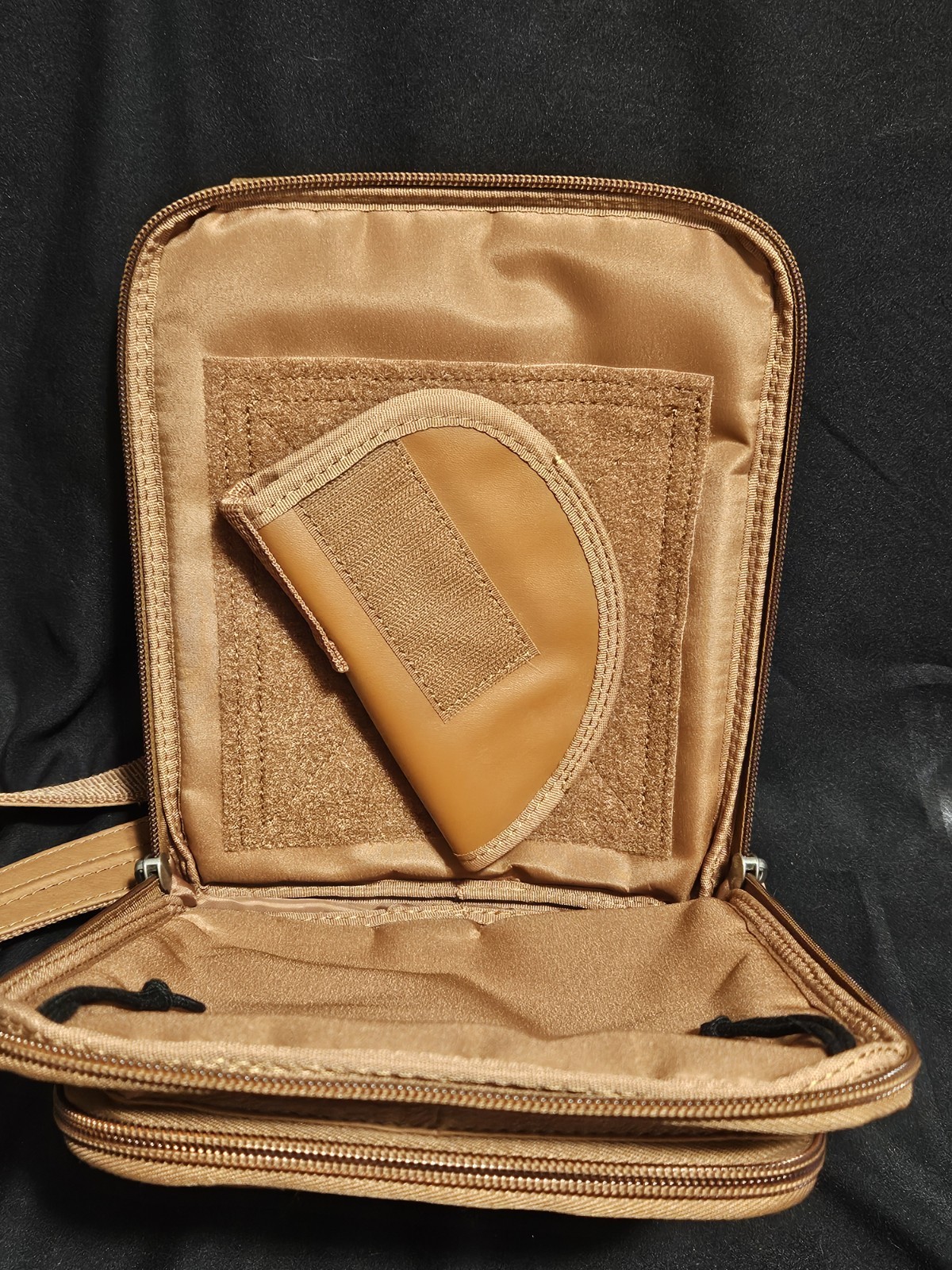 Gun Tote N Mamas Brown Bison Leather Crossbody Concealed Carry Shoulder Bag