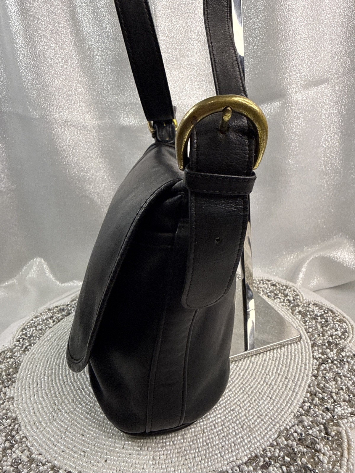 Coach SoHo Fletcher Black Leather Flap Crossbody Dominican Republic 4150