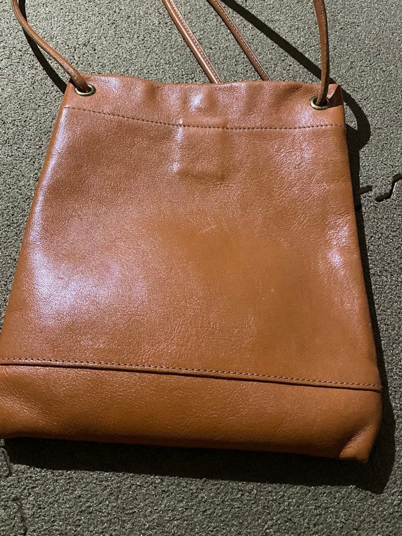 IL BISONTE Sacoche Crossbody Bag Brown Leather Pre-owned Stylish Compact