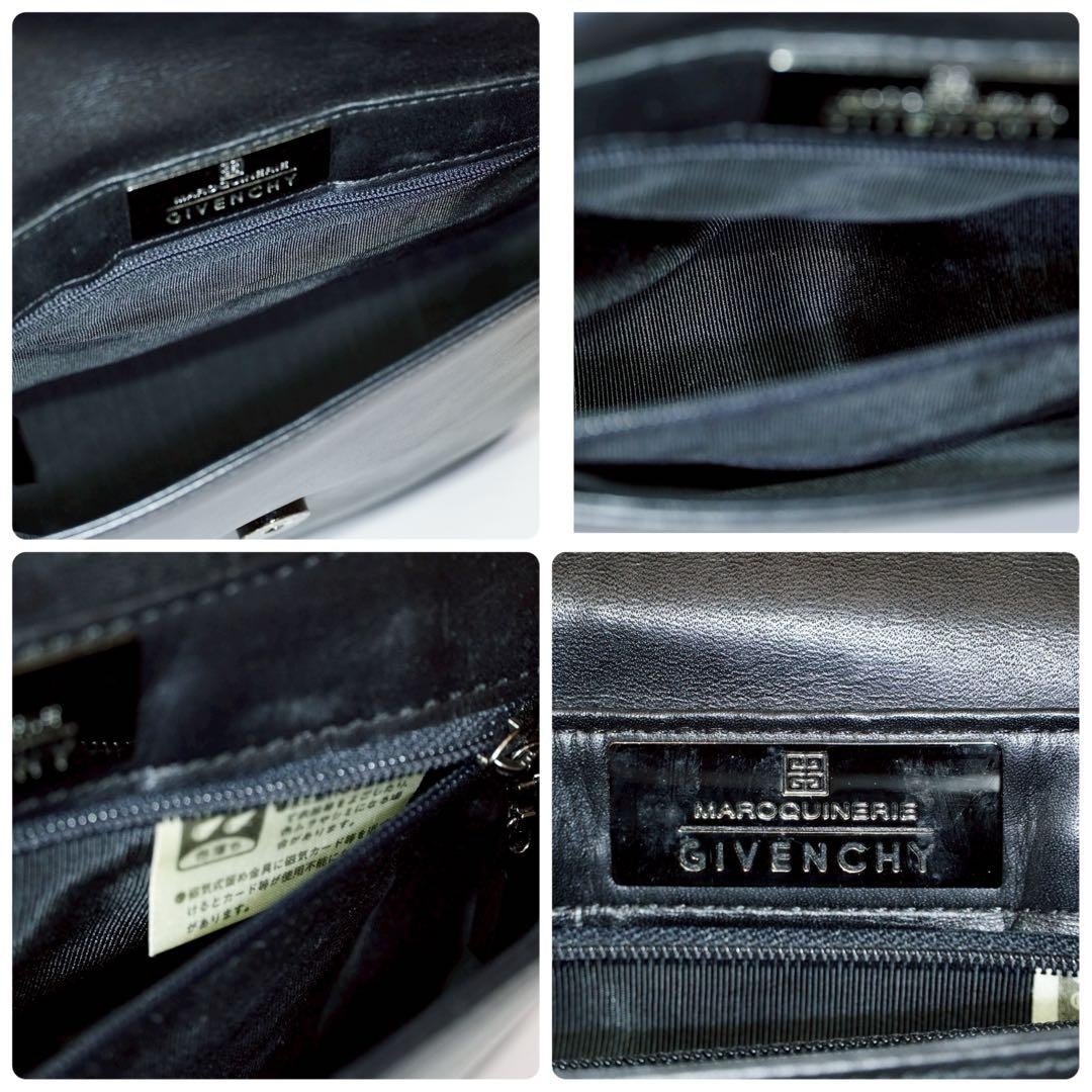 Givenchy Black Leather Flap Handbag Top Handle Self Standing Authentīc