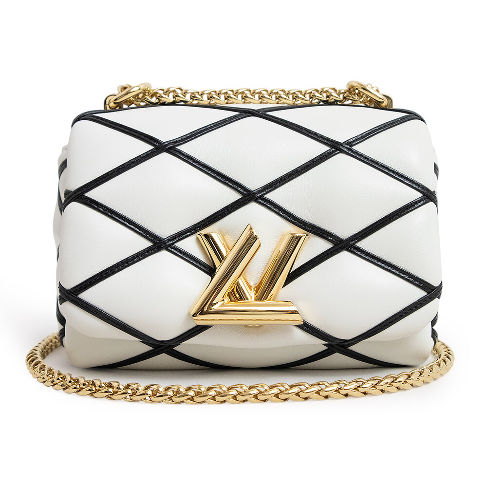 LOUIS VUITTON PICO GO-14 Maltage Chain Shoulder Bag Lambskin, White M23762