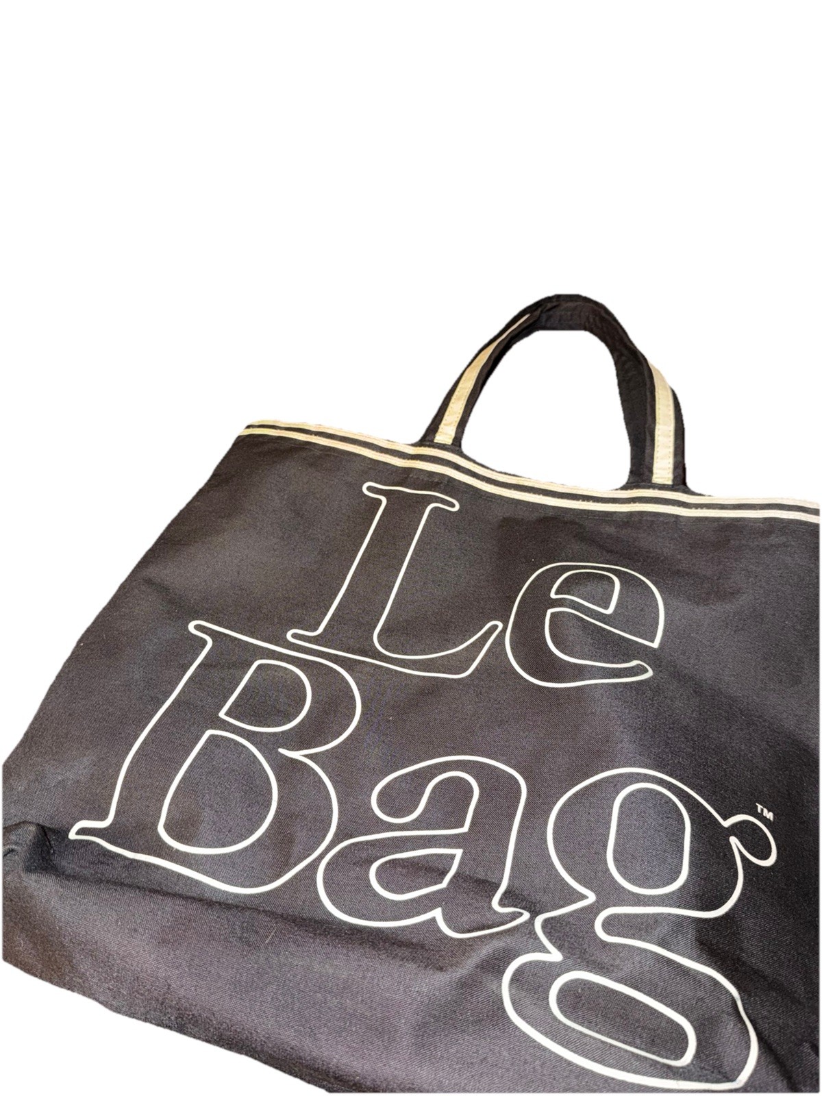 Le Bag Large Black Canvas Tote Bag Preppy Americana Coastal Beach Casual