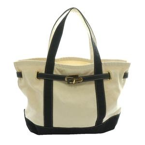 Sita Parantica Canvas Tote Bag Ladies Black 11×5.7in Vintage B Condition